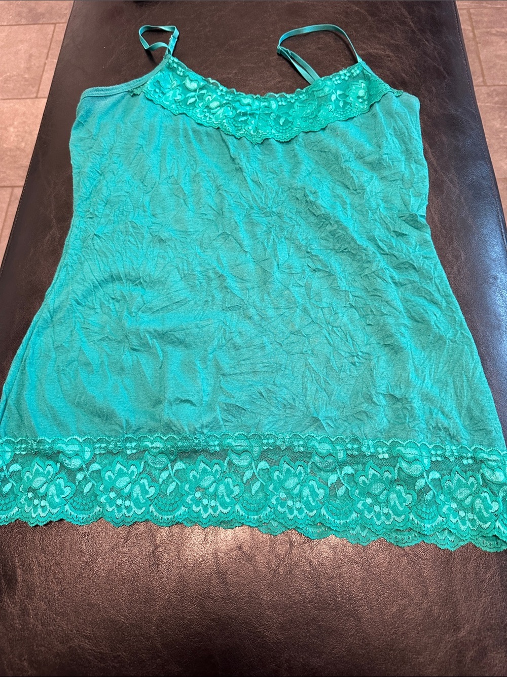 Maurices Turquoise Lace-Trim Camisole